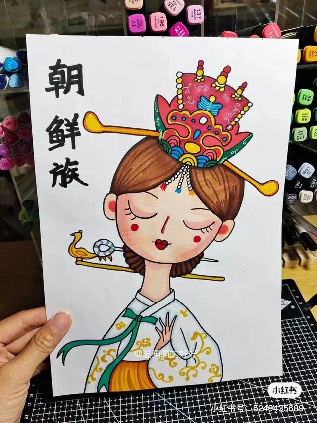 彩色笔装饰画，素雅又大方，一笔一画太到位了，这波绘画课例收藏