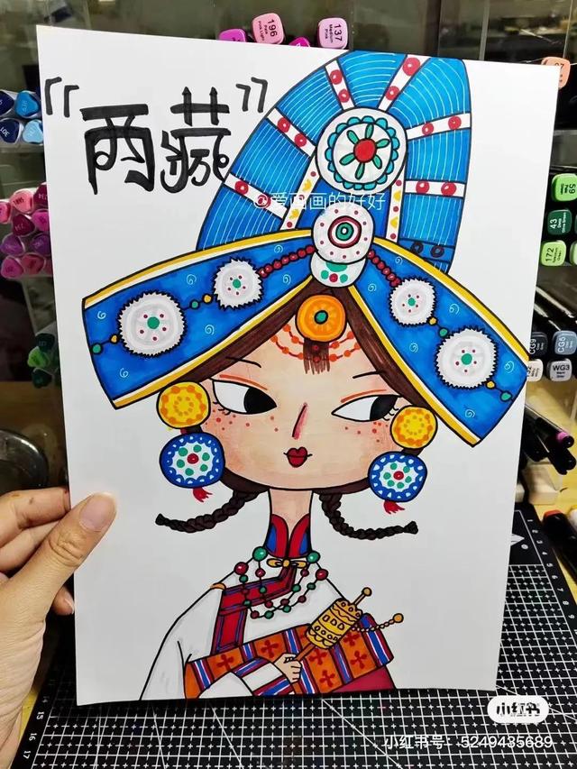 彩色笔装饰画，素雅又大方，一笔一画太到位了，这波绘画课例收藏