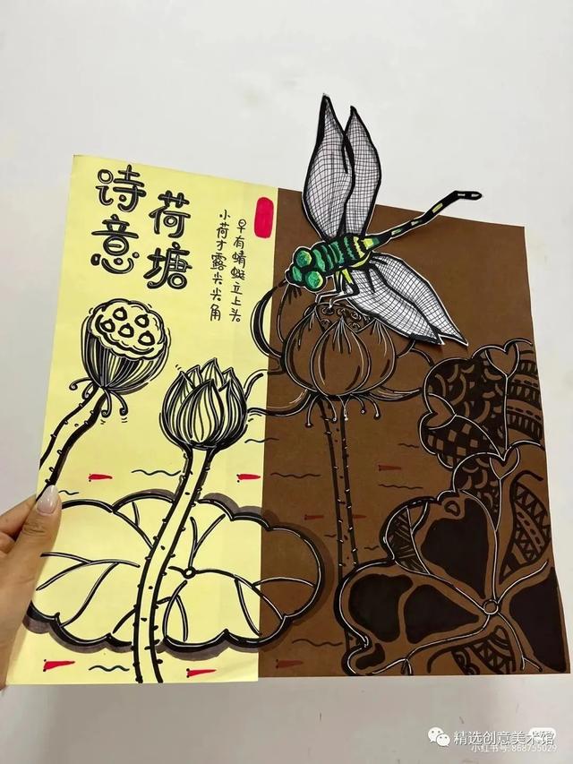 精选43张少儿美术绝美范画，超全线描、马克笔剪贴装饰画，快收藏