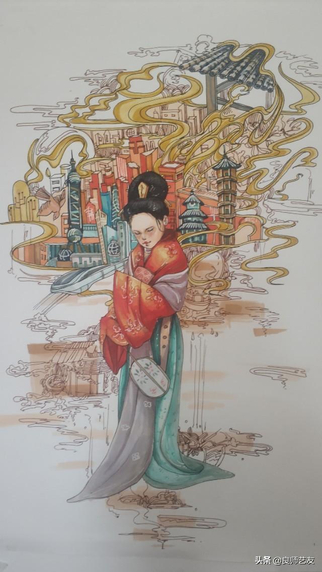 彩色装饰画|美术生校考美院设计专业考前临摹学习素材，收藏吧